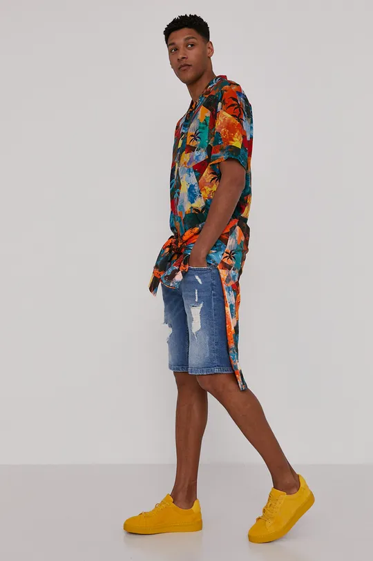 Bluza męska z wzorzystej dzianiny multicolor