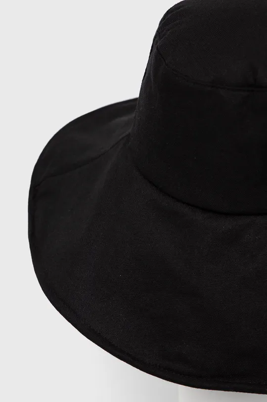 Lniany kapelusz damski z wiązaniem czarny czarny