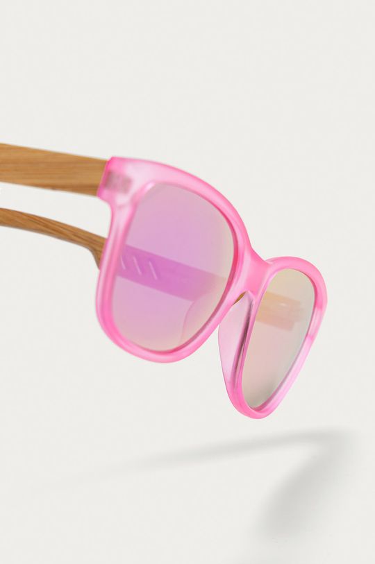 multicolor Okulary przeciwsłoneczne damskie z drewnianymi zausznikami z funkcją flexible