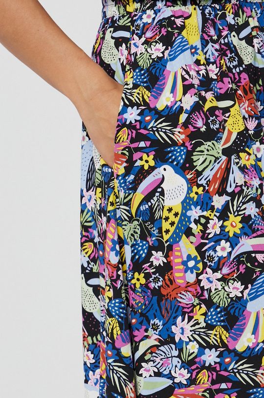 multicolor Rozkloszowana spódnica damska w kwiatowy wzór