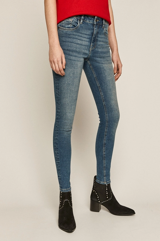 niebieski Jeansy damskie skinny niebieskie Damski