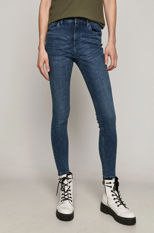 niebieski Jeansy damskie skinny niebieskie Damski