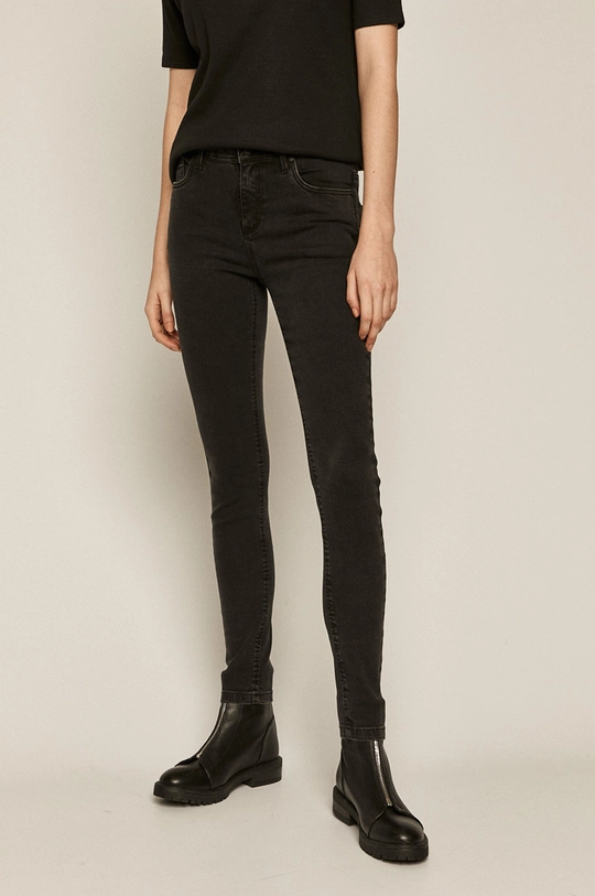 czarny Jeansy damskie skinny czarne Damski