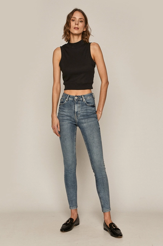 Jeansy damskie skinny niebieskie niebieski