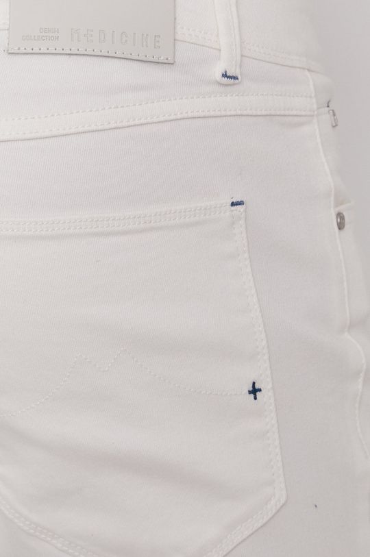 biały Jeansy męskie slim białe