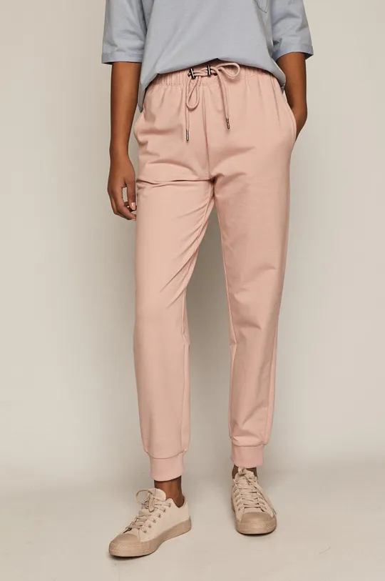różowy Spodnie damskie dresowe z bawełny organicznej różowe Damski