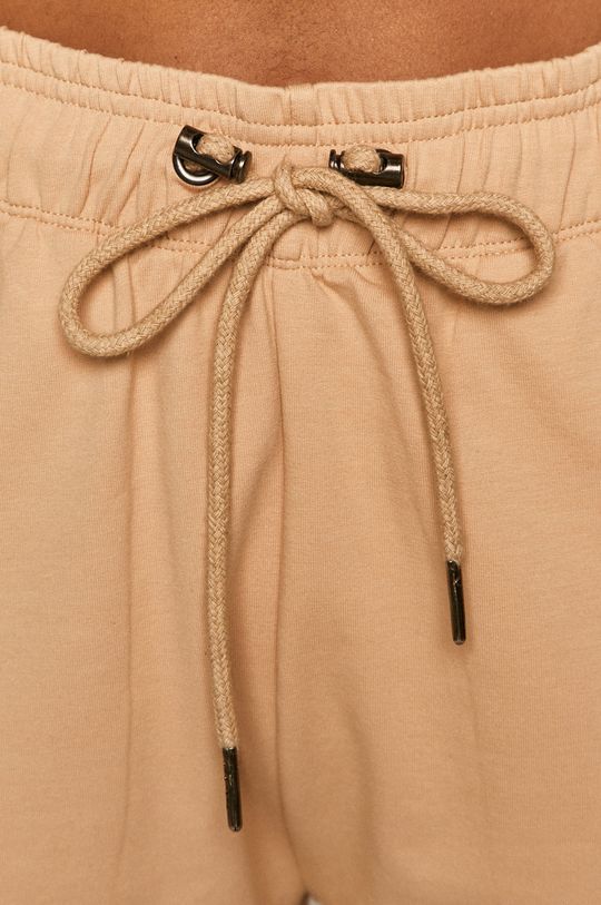beżowy Spodnie damskie dresowe z bawełny organicznej beżowe