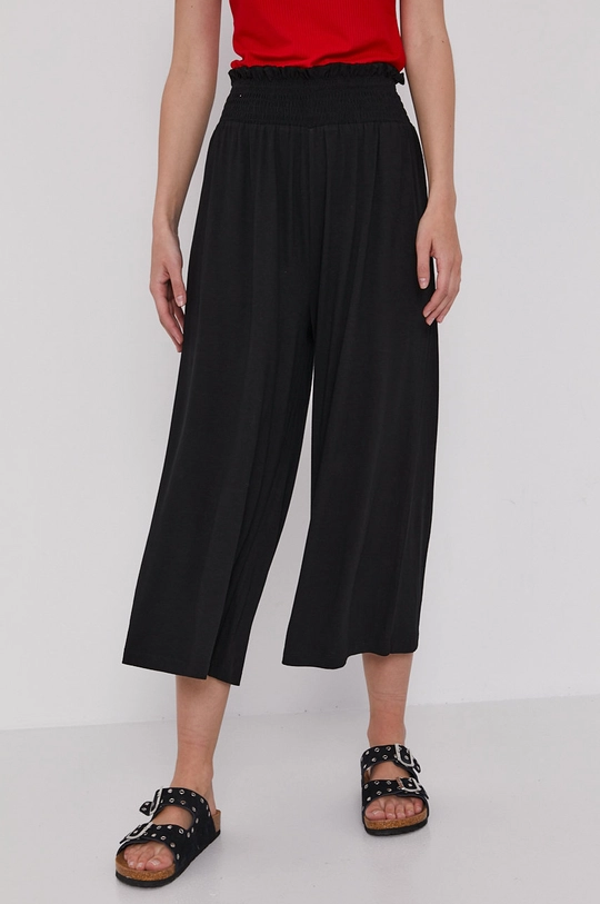 czarny Spodnie damskie culottes czarne