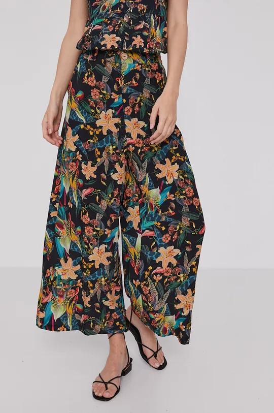 Spodnie damskie culottes z wiskozy multicolor