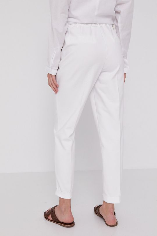 Spodnie damskie z podwyższonym stanem białe 50 % Bawełna, 4 % Elastan, 46 % Poliester