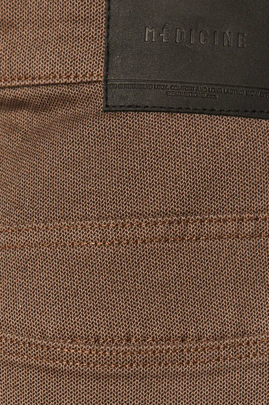 brązowy Spodnie męskie w drobny wzór brązowe