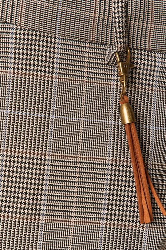 beżowy Spodnie męskie slim z tkaniny w kratę beżowe