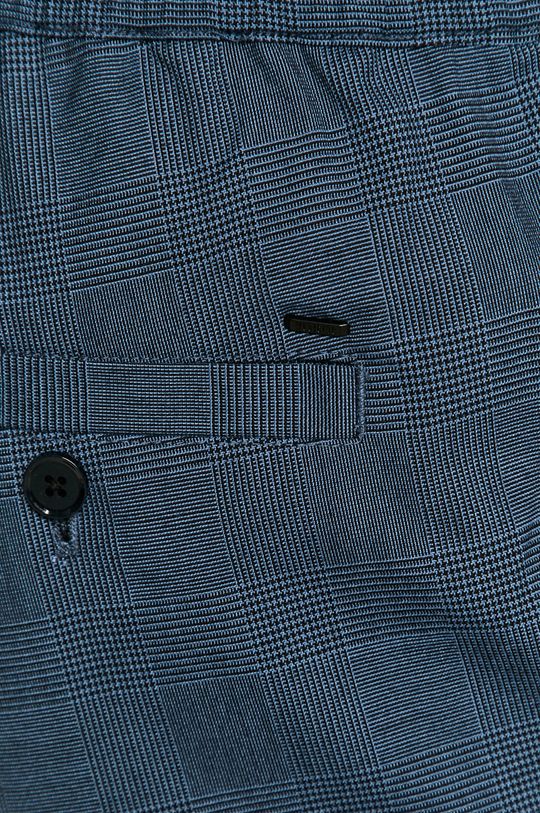 Spodnie męskie z tkaniny w kratę niebieskie Męski