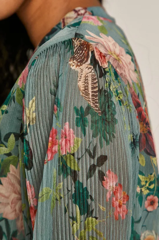 Sukienka damska z plisowanej tkaniny w kwiaty Damski