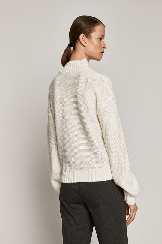 Sweter damski z półgolfem biały 100 % Akryl