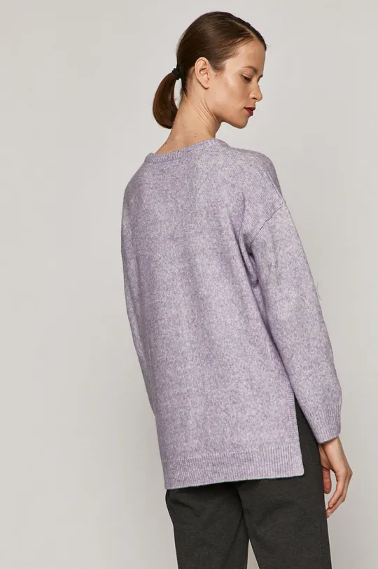 Sweter damski z okrągłym dekoltem fioletowy 40 % Akryl, 60 % Poliamid