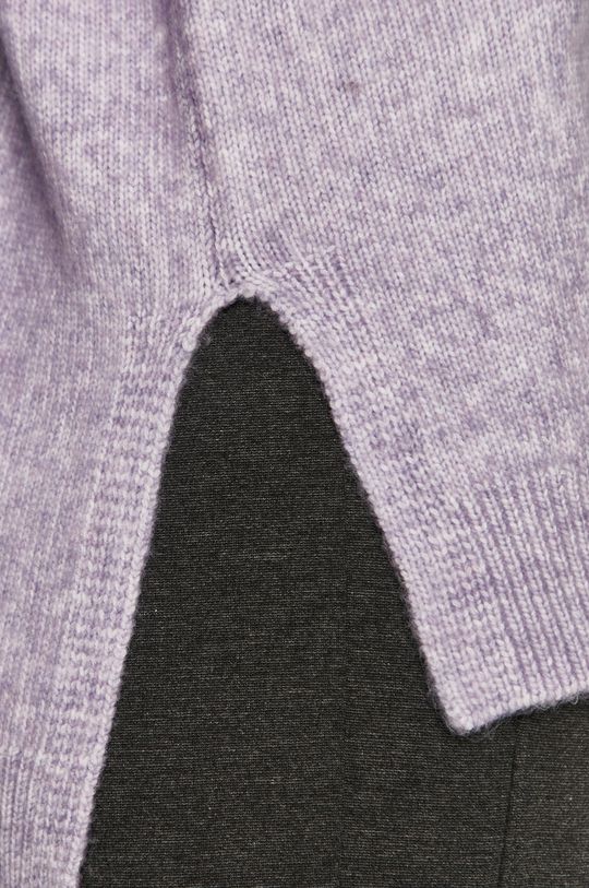 Sweter damski z okrągłym dekoltem fioletowy Damski