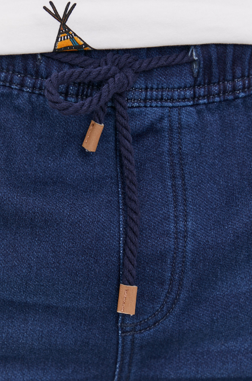 granatowy Szorty męskie z dzianinowego denimu granatowe