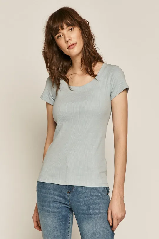 niebieski T-shirt damski z bawełny organicznej niebieski Damski
