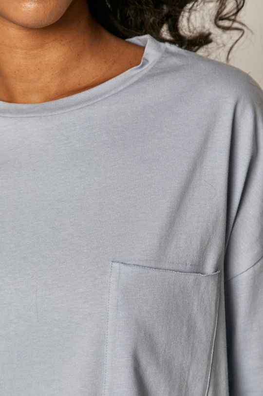 T-shirt damski oversize z bawełny organicznej niebieski