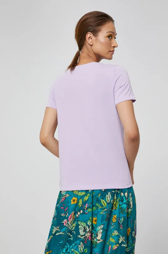 T-shirt damski z bawełny organicznej fioletowy 100 % Bawełna organiczna