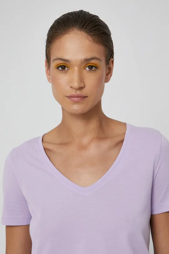 fioletowy T-shirt damski z bawełny organicznej fioletowy