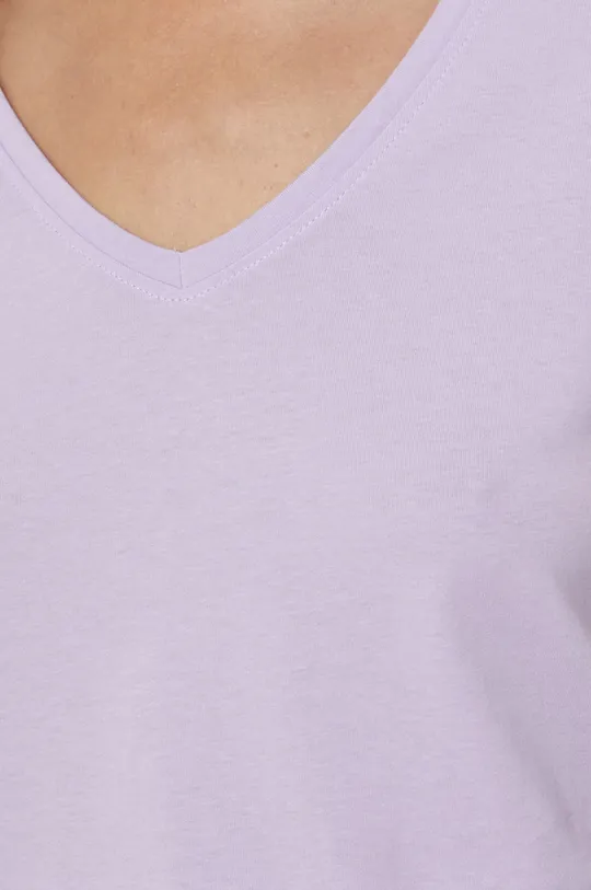 T-shirt damski z bawełny organicznej fioletowy Damski
