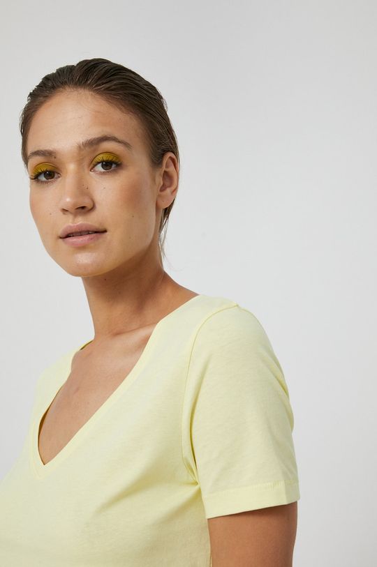 jasny żółty T-shirt damski z bawełny organicznej żółty Damski
