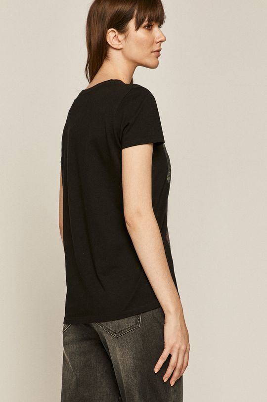 T-shirt damski z bawełny organicznej czarny <p>100 % Bawełna organiczna</p>