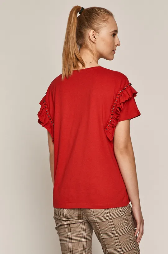 T-shirt damski z bawełny organicznej czerwony 100 % Bawełna organiczna