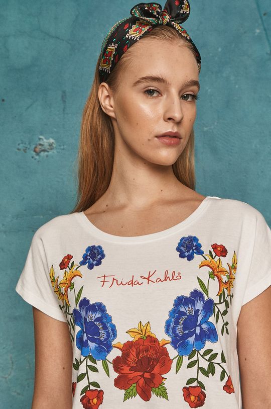 biały T-shirt damski Frida Kahlo biały Damski
