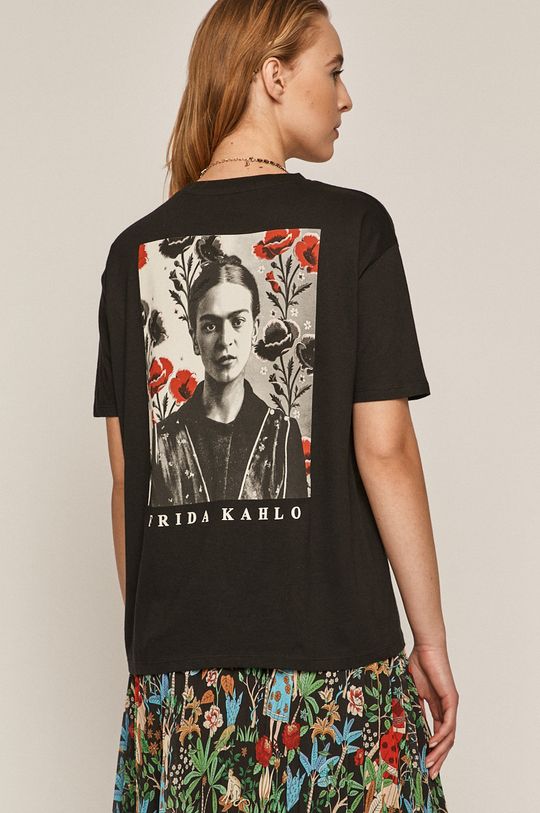 T-shirt damski Frida Kahlo czarny 100 % Bawełna