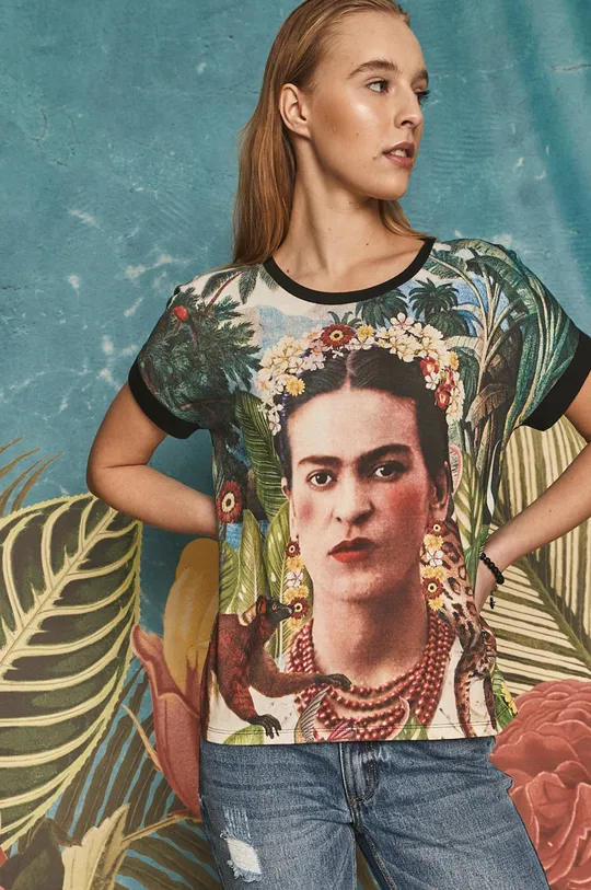 czarny T-shirt damski Frida Kahlo czarny Damski