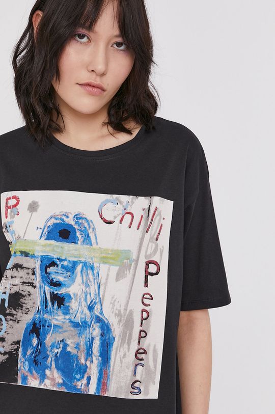 T-shirt damski z nadrukiem Red Hot Chili Peppers szary Damski