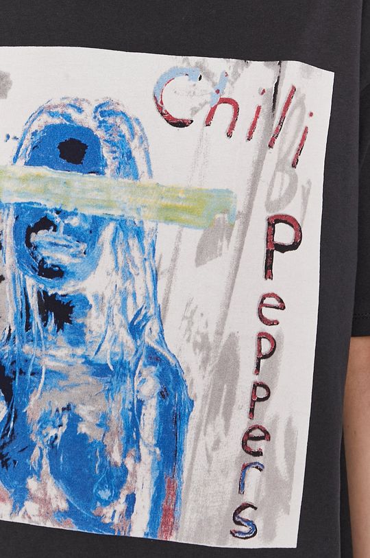 T-shirt damski z nadrukiem Red Hot Chili Peppers szary