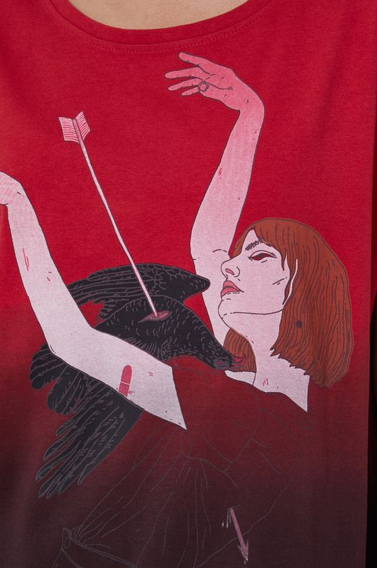 T-shirt damski by Maria Regucka, Grafika Polska czerwony