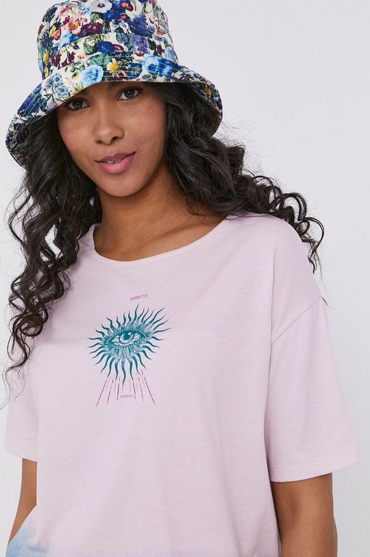 T-shirt damski z efektem ombre różowy Damski
