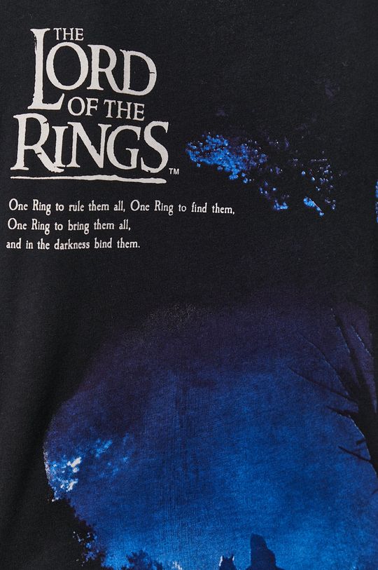 T-shirt damski z bawełny organicznej z nadrukiem The Lord Of The Rings czarny