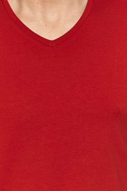 T-shirt męski z dekoltem w serek czerwony Męski
