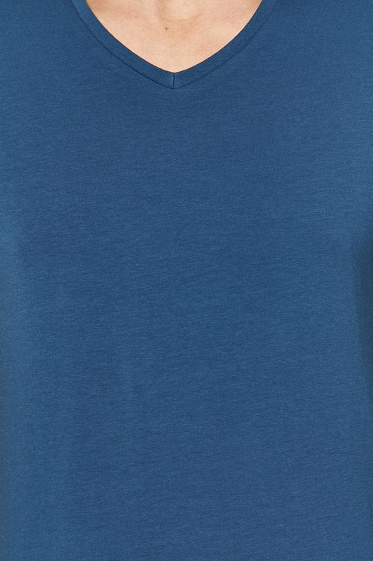 T-shirt męski z dekoltem w serek niebieski Męski