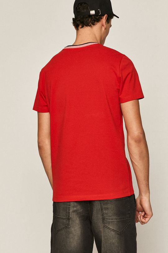 T-shirt męski czerwony 98 % Bawełna, 2 % Elastan
