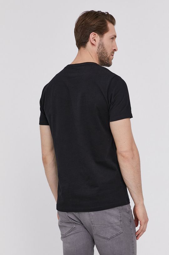 Bawełniany t-shirt męski z kieszonką czarny 100 % Bawełna