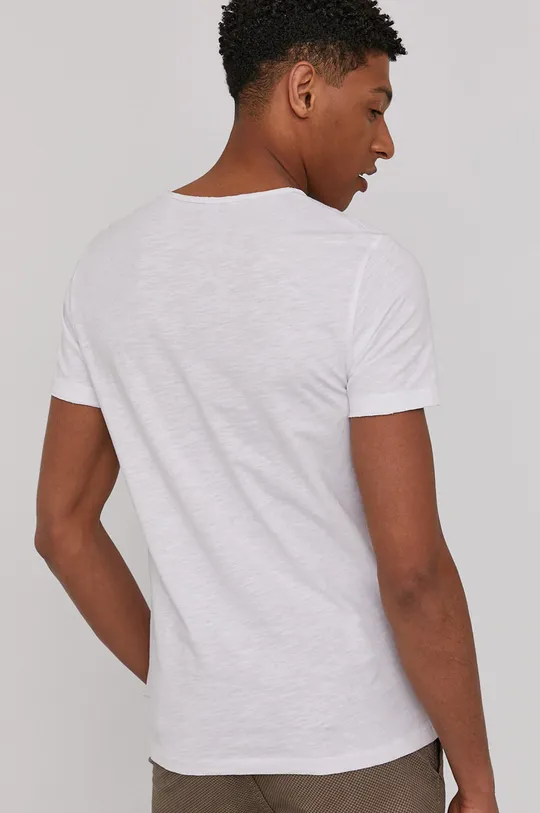Bawełniany t-shirt męski z kieszonką biały 100 % Bawełna