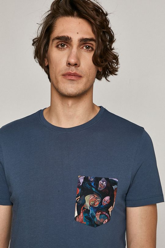 T-shirt męski z kolekcji EVIVA L’ARTE z bawełny organicznej niebieski Męski