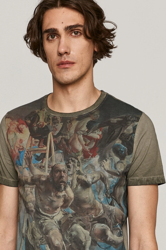 szary T-shirt męski z kolekcji EVIVA L’ARTE szary