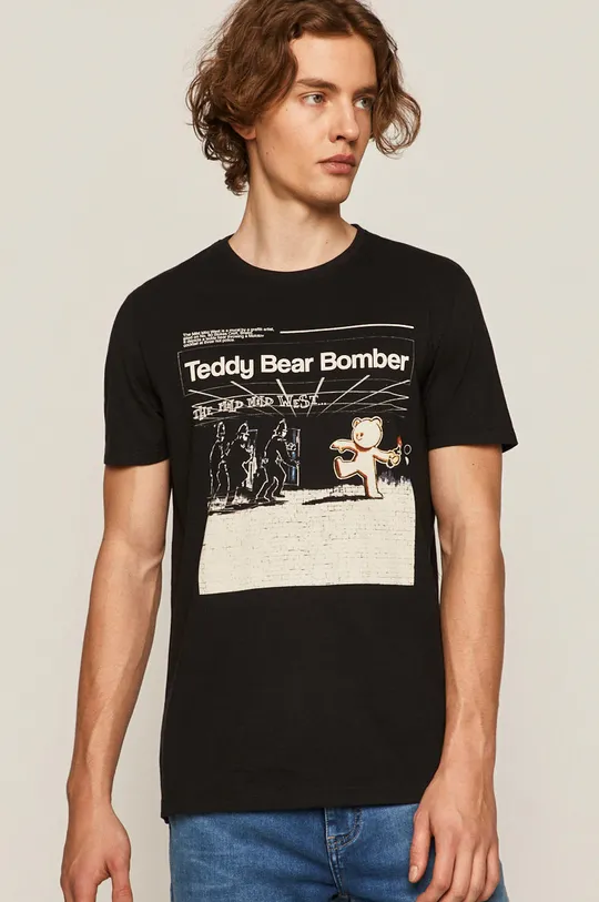 T-shirt męski z bawełny organicznej Banksy’s Graffiti czarny czarny