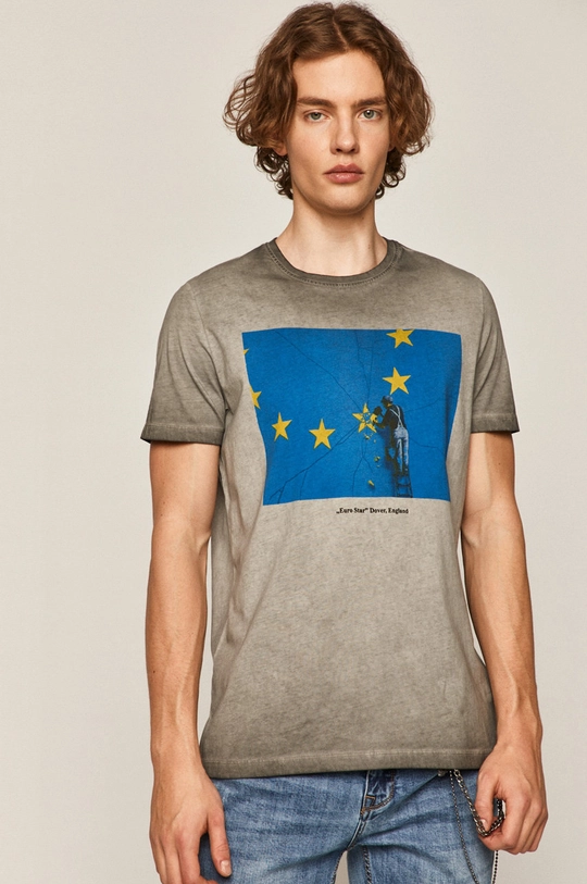 szary T-shirt męski Banksy’s Graffiti szary