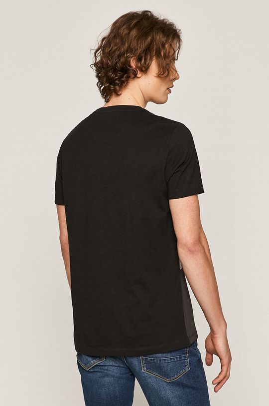 Bawełniany t-shirt męski z nadrukiem czarny 100 % Bawełna