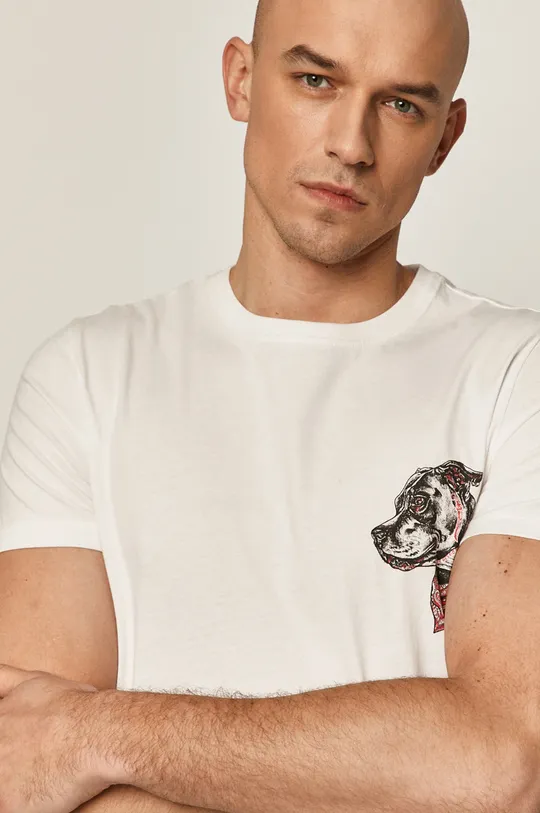 T-shirt męski z bawełny organicznej by Mojkaink, Tattoo Art biały Męski