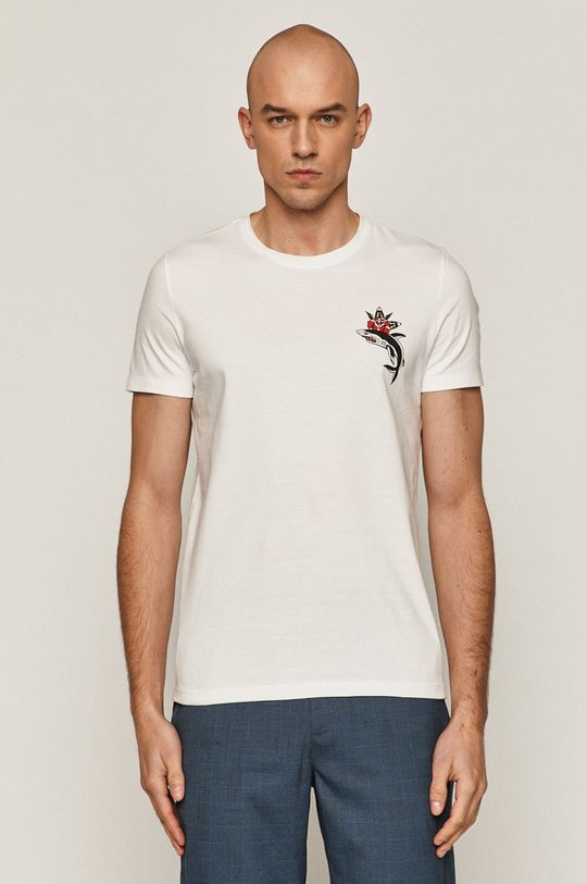 T-shirt męski z bawełny organicznej by Gruby Kruk, Tattoo Art biały <p>100 % Bawełna organiczna</p>